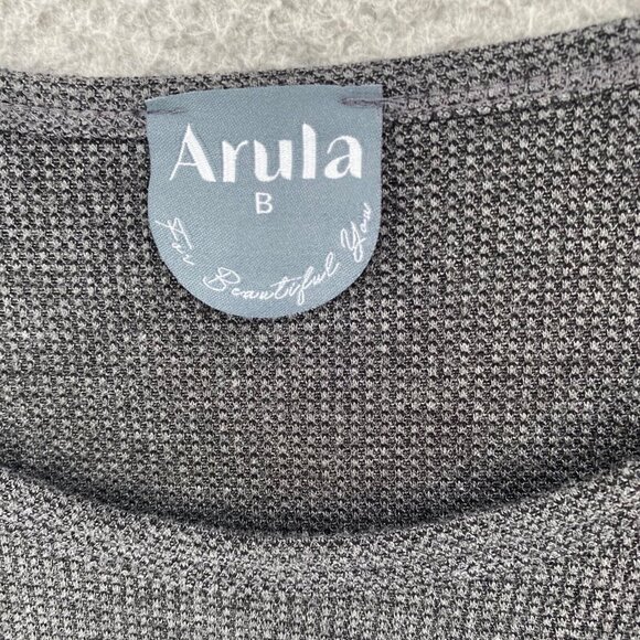 Arula Sweater Womens B US 2X Plus Gray Peplum Waist Stretch Knit Pullover Casual - Picture 5 of 9